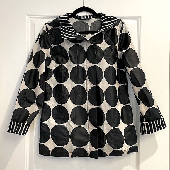 EUC Marimekko Pienet Kivet Raincoat. Cotton/PVC. Rare. Size Small - Picture 1 of 5